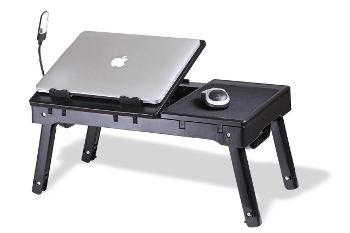 Ergonomic Laptop Tray w/ Cooling Fan & LED Light by Luzy